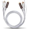 OEHLBACH Art. No. 2601 SILVER EXPRESS PLUS LF PHONO AUDIO CINCH CABLE WITH ADDITIONAL GROUND 1m Art. No. 2601