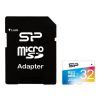 Silicon Power Elite UHS-1 Colorful 32 GB, MicroSDHC, Flash memory class 10, SD adapter