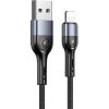 Usams SJ448 Aluminium Alloy Braided 2A Universāls Apple Lightning (MD818ZM/A) USB Datu un Uzlādes Kabelis 1m Melns