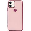 Fusion Heart Case Silikona Aizsargapvalks Priekš Apple iPhone 11 Pro Max Rozā