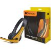 CANYON entry price PC headset, combined 3,5 plug, leather pads, Black-yellow