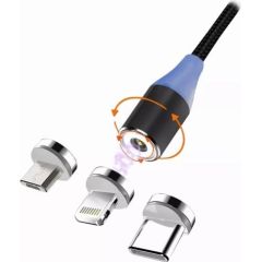 Vakoss Msonic MLU651 3in1 Micro USB Lightning Type-C магнитный кабель