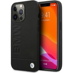 BMW BMHCP13XSLLBK Back Case Aizmugurējais Ādas Apvalks Telefonam Apple iPhone 13 Pro Max Melns