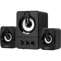 Rebel 2.1 Skaļruņi / AUX / USB / 5W + 2X3W Melni