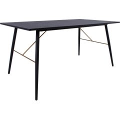 Обеденный стол LUXEMBOURG 160x90xH75см, черный / медь