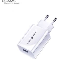 Usams US-CC083 Adaptīvs & Kompakts QuickCharge 3.0 Ātrs 18W Tīkla 3A lādētājs ar Aizsardzību pret pārkaršanu Balta