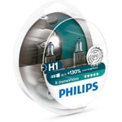 Spuldžu komplekts PHILIPS (Set 2pcs) H1 12V 55W P14,5S X-tremeVision 130% 3700K