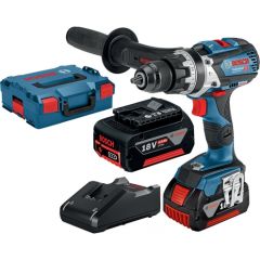 Bosch GSB 18V-110 C, 2x5.0Ah, GAL 18V-40 Urbjmašīna