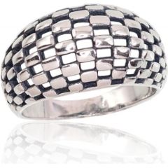 Серебряное кольцо #2101668(POx-Bk), Серебро	925°, оксид (покрытие), Размер: 18, 4.1 гр.