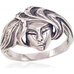 Серебряное кольцо #2101562(POx-Bk), Серебро	925°, оксид (покрытие), Размер: 18.5, 5.1 гр.
