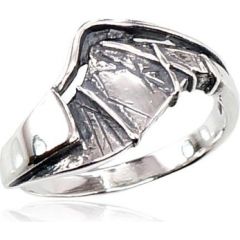 Серебряное кольцо #2100673(POx-Bk), Серебро	925°, оксид (покрытие), Размер: 17, 3.1 гр.