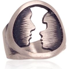 Серебряное кольцо #2101769(Matt+POx-MattBk), Серебро	925°, оксид (покрытие), Размер: 17, 6.6 гр.