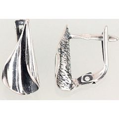 Серебряные серьги на английском замке #2202483(POx-Bk), Серебро	925°, оксид (покрытие), 2.4 гр.