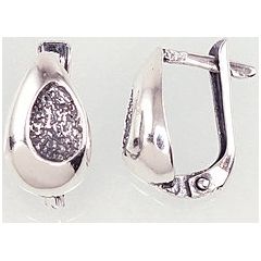 Серебряные серьги на английском замке #2201613(POx-Bk), Серебро	925°, оксид (покрытие), 2.4 гр.
