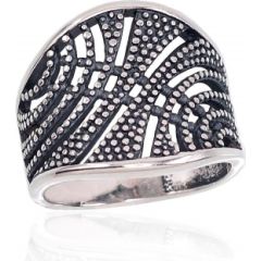 Серебряное кольцо #2101671(POx-Bk), Серебро	925°, оксид (покрытие), Размер: 17.5, 5.1 гр.