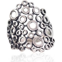 Серебряное кольцо #2101670(POx-Bk), Серебро	925°, оксид (покрытие), Размер: 17, 3.4 гр.