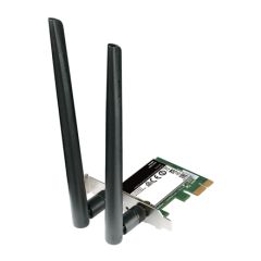 D-LINKDWA-582, Wireless 802.11n Dual Band PCIe desktop adapter, PCIe x1, fit standard PCIe x1/x4/x8/x16 slots, Up to 300 Mbps data transfer rate, 2.4/5GHz switchable, Backward Compatible with 802.11a/b/g, 64/128-bit WEP, Wi-Fi Protected Access (WPA & WPA2