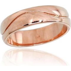 Золотое обручальное кольцо #1100101(AU-R) (Толщина кольца 5mm), Красное золото	585°, Размер: 19.5, 5.14 гр.
