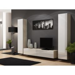 Cama Meble Cama Living room cabinet set VIGO 4 sonoma/white gloss