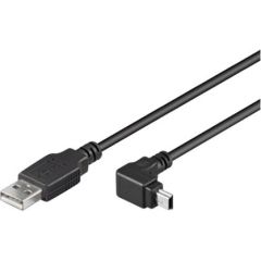 Goobay Kabelis USB2.0 A spraudnis -> USB mini B spraudnis 90° leņķis,1.8m melns