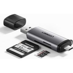 UGREEN USB + USB-C Adapter Card Reader SD + microSD (gray)