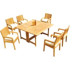 Dining set MALDIVE table and 6 foldable chairs