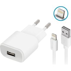 Forever TC-01 charger 1x USB 1A white + Lightning cable