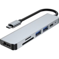 Tech-Protect V4 Type-C Multiport Hub 6in1 USB / HDMI / SD / PD