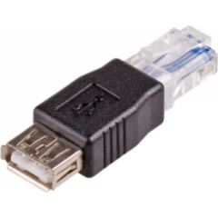 Akyga AK-AD-27 cable gender changer RJ45 USB 2.0 type A Black