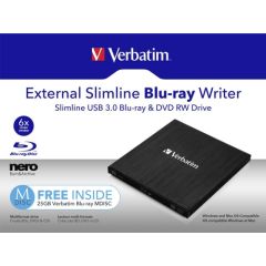 Verbatim Zewnętrzna nagrywarka Blu-ray Slimline USB 3.0 (43890)