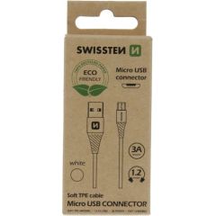 Swissten Eco Friendly Fast Charge 3A Micro USB Datu un Uzlādes Kabelis 1.2m