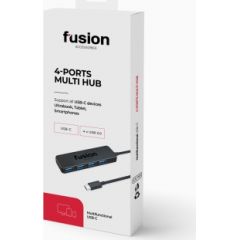 Fusion USB-C līdz 4 x USB 3.0 sadalītājs 5 Gb/s melns (EU Blister)