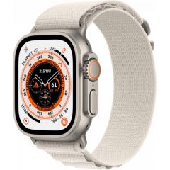 Apple Watch Ultra GPS + Cellular, 49mm Titanium Case with Starlight Alpine Loop - Medium,Model A2684