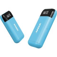 XTAR PB2S blue battery charger / power bank to Li-ion 18650 / 20700 / 21700