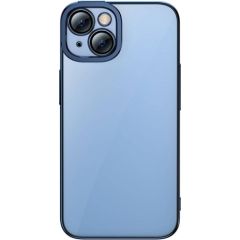 Baseus Glitter Transparent Case and Tempered Glass set for iPhone 14 Plus (blue)