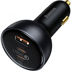 Baseus Qualcomm Car Charger, USB, 2x USB-C, 160W (Grey)