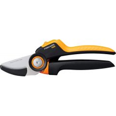Fiskars PowerGear P941 rolling handle pruning shears (black/orange, anvil shears)