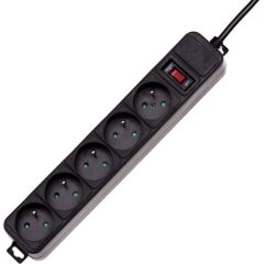 Akyga AK-SP-05B surge protector 5 AC outlet(s) 250 V Black 3 m