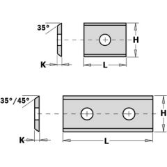 Ēveles asmeņi CMT 790.500.03; 50x12x1,5 mm; HWM; 1 gab.