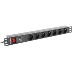 LANBERG PDU RACK POWER STRIP (1U,10A,7X 230V,2M)