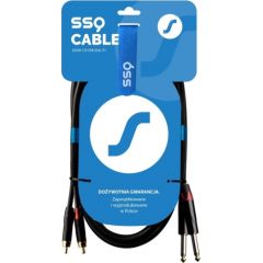 SSQ RCAJM1 SS-1427 Cable 2x RCA - 2x Jack Mono 6,3 mm 1 m Black