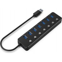 Gembird UHB-U3P7P-01  7-port USB 3.1 (Gen 1) hub with switches, black