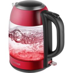 Concept RK4081 electric kettle 1.7 L 2200 W Black, Red, Stainless steel, Transparent