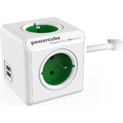 Allocacoc 2402GN/FREUPC power extension 1.5 m 4 AC outlet(s) Indoor Green, White