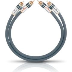 OEHLBACH Art. No. 2087 NF 14 MASTER LF AUDIO RCA CABLE, SYMMETRIC LAYOUT 2 x 1.25m Platinum Art. No. 2087