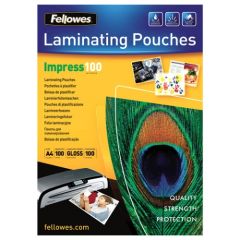 Fellowes Impress 100mic A4 Lam Pouch 100pk