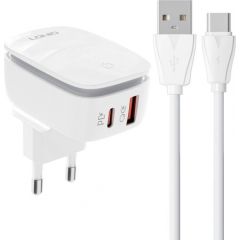 Wall charger  LDNIO A2425C USB, USB-C + USB-C cable