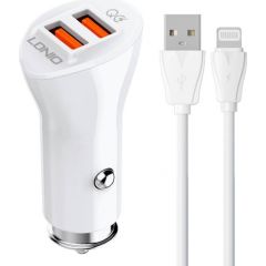 LDNIO C511Q 2USB Car charger + Lightning cable