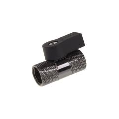 Alphacool 2-way ball valve, black nickel-plated - 17354