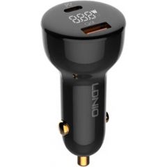 LDNIO C101 Car Charger, USB + USB-C, 100W + USB-C to USB-C Cable (Black)